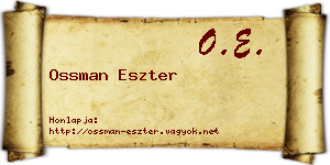 Ossman Eszter névjegykártya